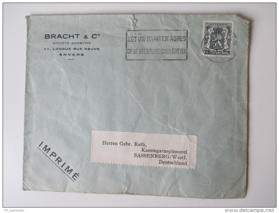 Belgien Belegeposten 1887 - 1950er Jahre aus Firmenkorrespondenz! 40 Briefe! Interessante Stempel und schöne Umschläge