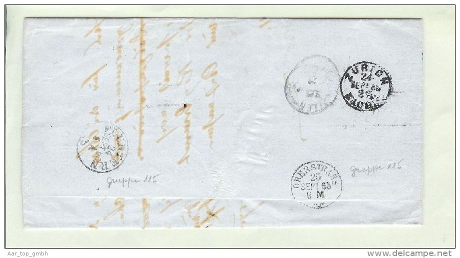 Polen 1865-09-22 Brief Haynau Nach Zürich Taxiert - ...-1860 Prephilately