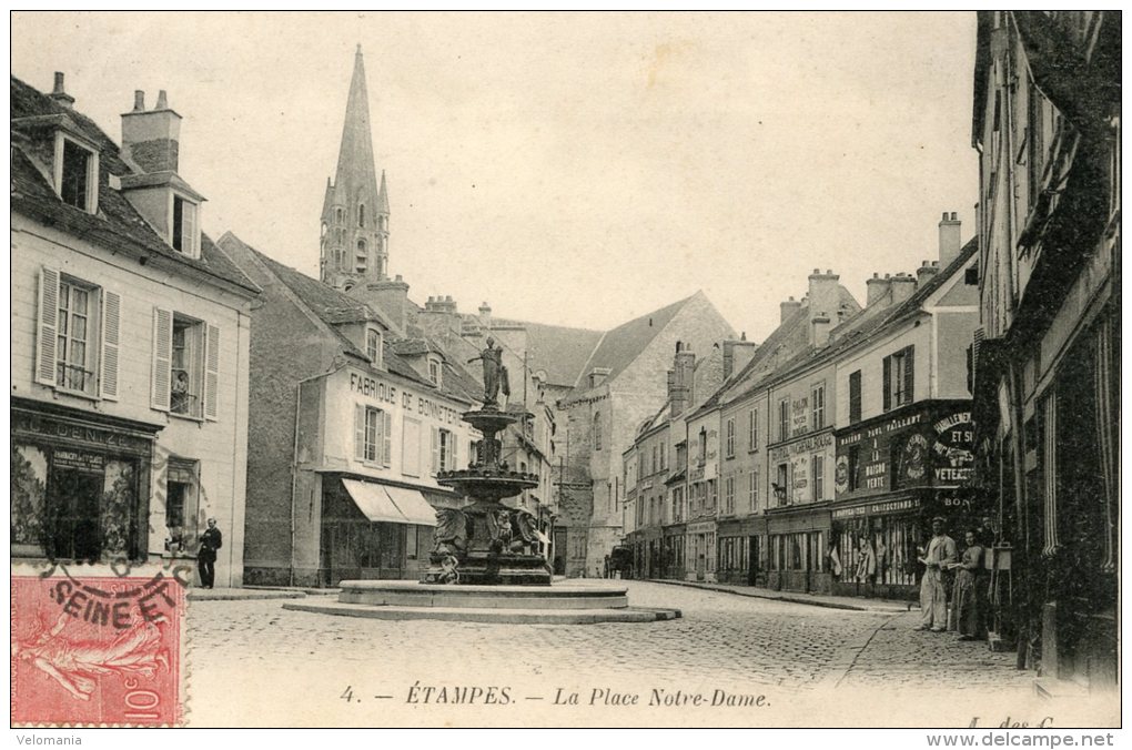 C4177 Cpa 91 Etampes - La Place Notre Dame - Etampes