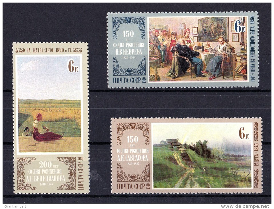 Russia 1980 Artists Anniversaries Set Of 3 MNH - Unused Stamps