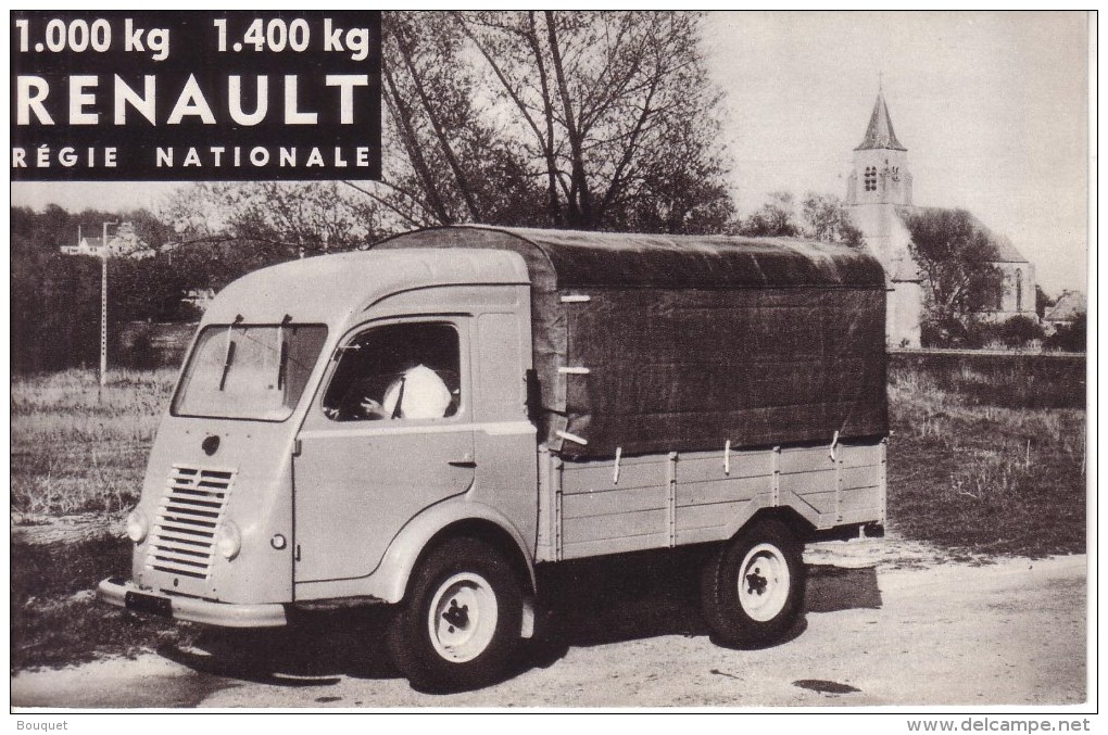 AUTOMOBILES  - PUBLICITE - DEPLIANT 2 VOLETS - UTILITAIRE , CAMIONNETTE , CAMION LEGER  - RENAULT 1000 KG , 1400 KG - Voitures