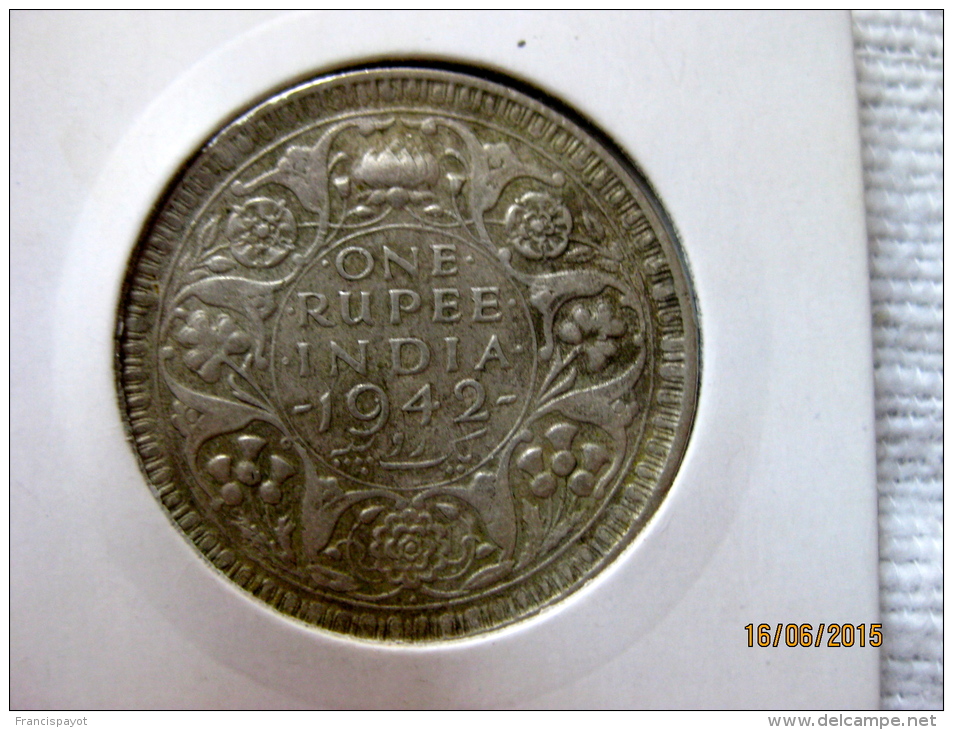 British India 1 Rupee 1942 - Inde