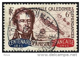 NEW CALEDONIA 9 FRANCS CENTENAIRE DE LA PRESENCE MAN SET OF 1 USED 1953 SG? USED FULL POSTMARK  READ DESCRIPTION !! - Usados