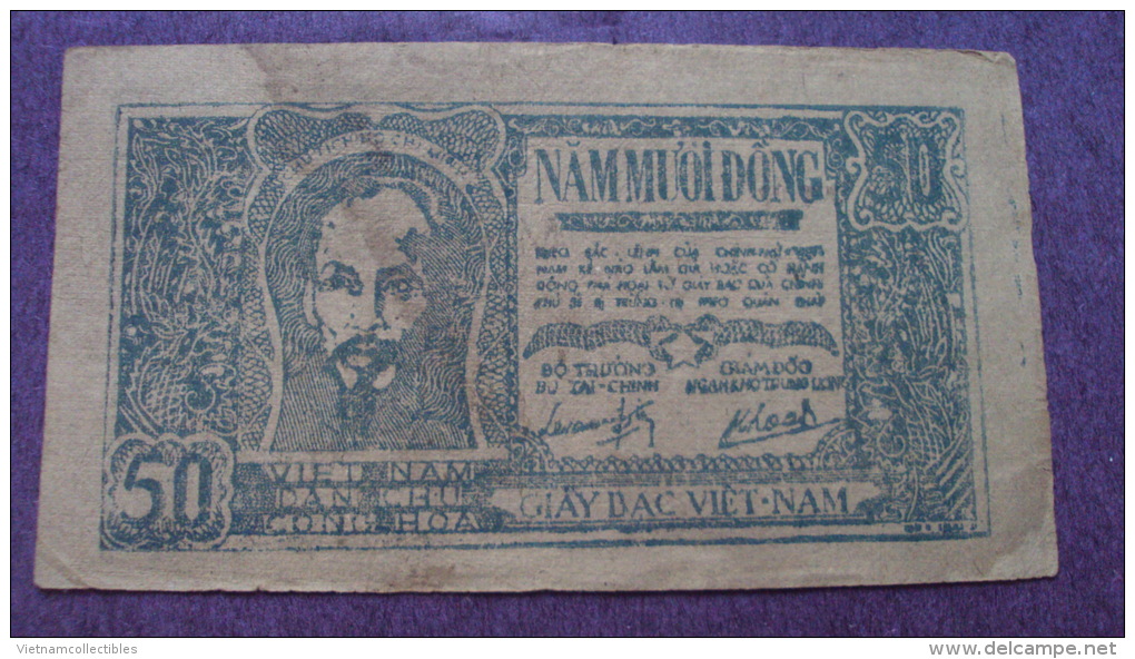 North Vietnam Viet Nam 50 Dong EF+ Banknote 1951 - P#35 / 02 Images - Vietnam