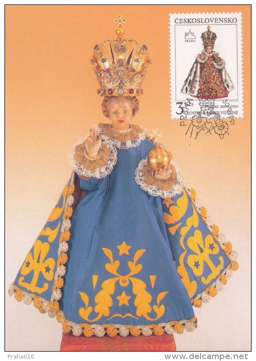 J2696 - Czechoslovakia (1991) Preparatory Print (RRR!) - Cartes Maximum: Graceful Infant Jesus Of Prague - Variétés Et Curiosités