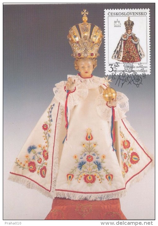 J2704 - Czechoslovakia (1991) Preparatory Print (RRR!) - Cartes Maximum: Graceful Infant Jesus Of Prague - Plaatfouten En Curiosa