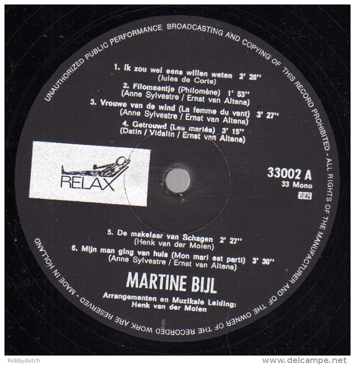 * LP *  MARTINE BIJL ZINGT (Holland 1966 EX!!!) - Other - Dutch Music