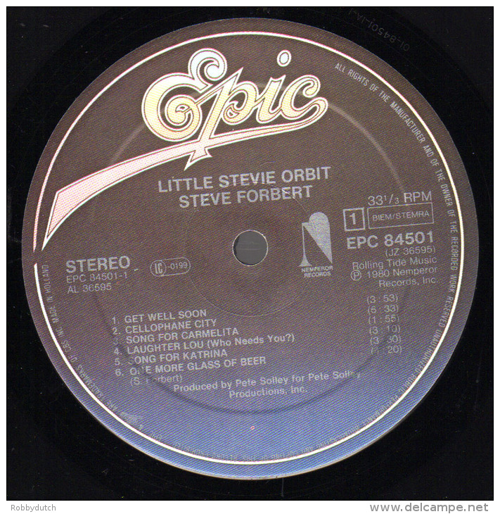 * LP *  STEVE FORBERT - LITTLE STEVIE ORBIT (Holland 1980) - Disco, Pop