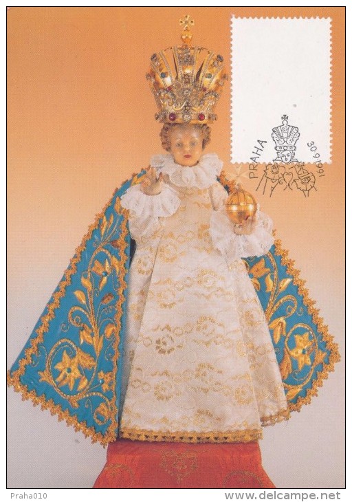 J2708 - Czechoslovakia (1991) Preparatory Print (RRR!) - Cartes Maximum: Graceful Infant Jesus Of Prague - Variétés Et Curiosités