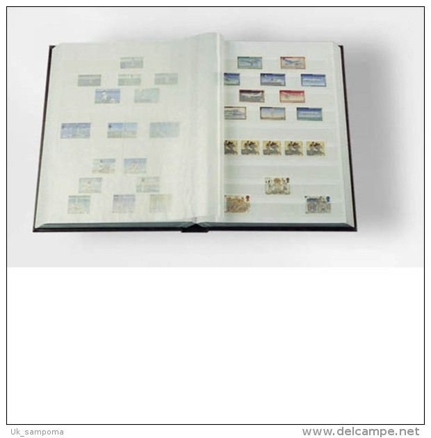 Stockbook A4, 64 White Pages,divided, Non-padded Cover, Blue - Raccoglitori Vuoti