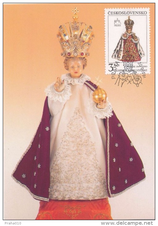 J2713 - Czechoslovakia (1991) Preparatory Print (RRR!) - Cartes Maximum: Graceful Infant Jesus Of Prague - Abarten Und Kuriositäten