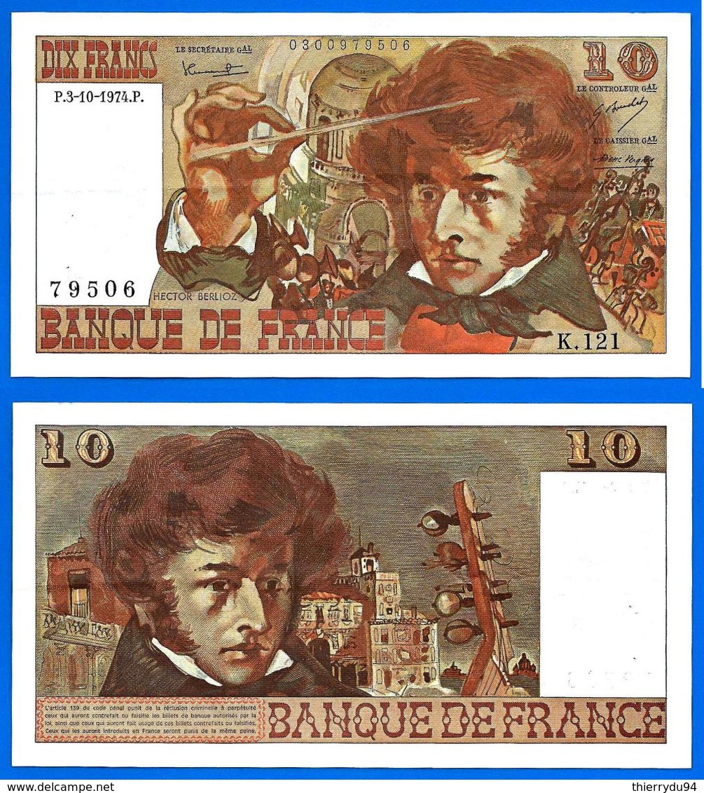 France 10 Francs 1974 Serie K Du 3 10 1974 Que Prix + Port Berlioz Paypal Skrill Bitcoin OK - 10 F 1972-1978 ''Berlioz''