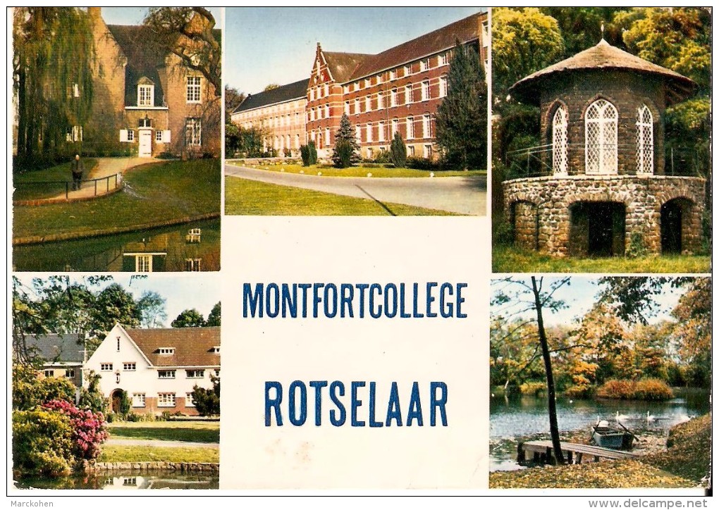 ROTSELAAR (3110) :  Monfortcollege, Eertijds Abdij Vrouwenpark. CPSM Multivues Couleur. - Rotselaar