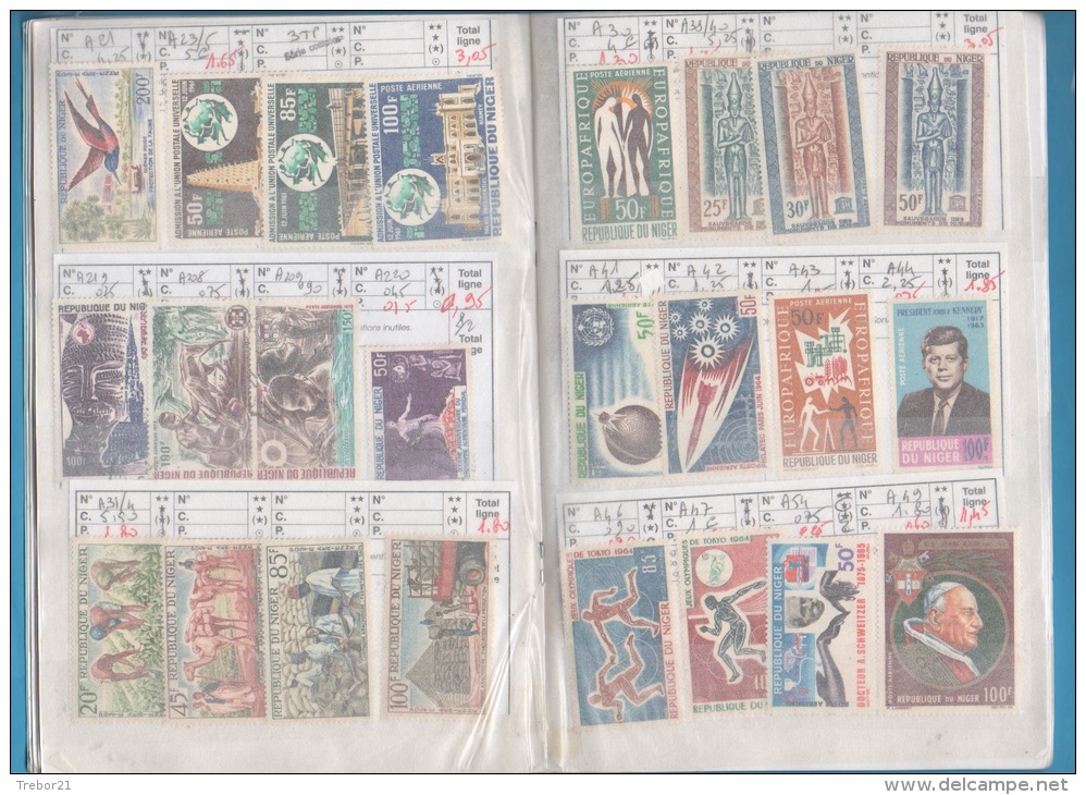 NIGER, GABON, Cote Yvert = 243 Euros; - Collections (with Albums)