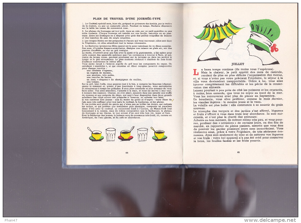 LA CUISINE AU FIL DES MOIS (Offert Par FRIGIDAIRE), Suzanne LABOUREUR, Illustartions Jacques FERRAND 1957 - Gastronomie