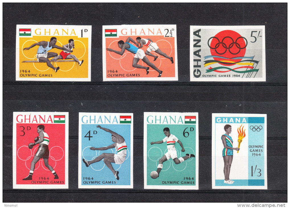 Ghana   -   1964.  Olimpiadi  Di Tokyo. Set Imperf. Completo  MNH.  Raro - Estate 1964: Tokio