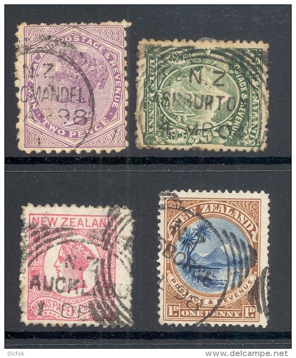 NEW ZEALAND, Class A, Postmarks COROMANDEL, ASHBURTON, AUCKLAND, GISBORNE - Usados