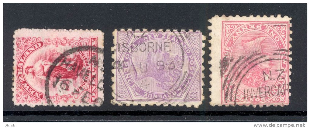 NEW ZEALAND, Class A, Postmarks HAVELOCK, GISBORNE, INVERCARGILL - Used Stamps