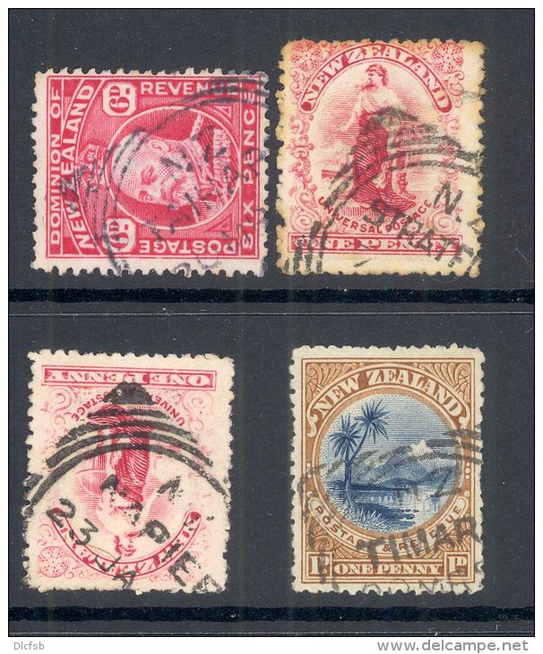 NEW ZEALAND, Class A, Postmarks TAIHAPE, STRATFORD, NAPIER, TIMARU - Gebruikt