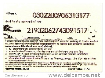 *INDIA - VODAFONE* -  Ricarica Usata (mini Card) - India
