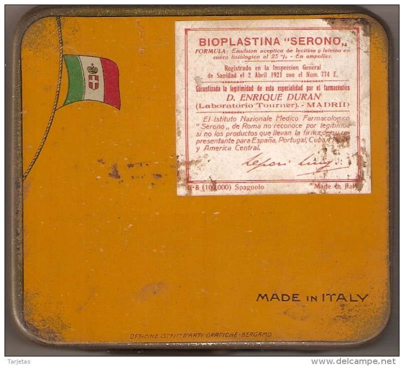 CAJA METALICA DE BIOPLASTINA SERONO DE ROMA (ITALIA-ITALY) - Dosen