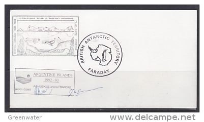 British Antarctic Territory 1993 Faraday Postcard Ca 30 Ja 93 Backside 3 Ca (see Descr) F3577) - Lettres & Documents