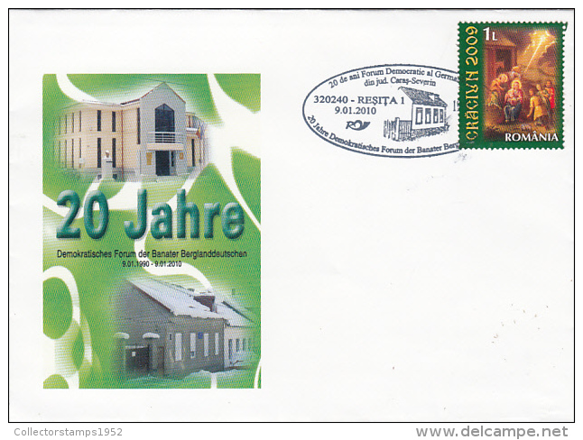 21782- GERMANS FROM BANAT DEMOCRATIC FORUM, SPECIAL COVER, 2010, ROMANIA - Lettres & Documents