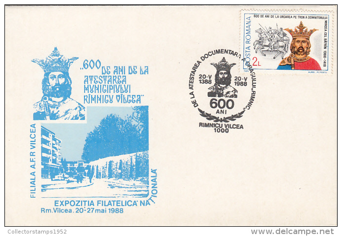21783- MIRCEA THE ELDER, WALLACHIA PRINCE, SPECIAL COVER, 1988, ROMANIA - Covers & Documents