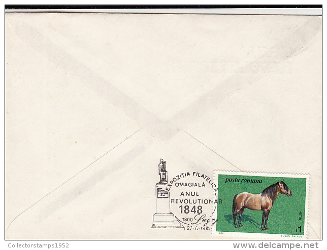 21892- EFTIMIE MURGU, 1848 REVOLUTIONAR, SPECIAL COVER, 1988, ROMANIA - Covers & Documents