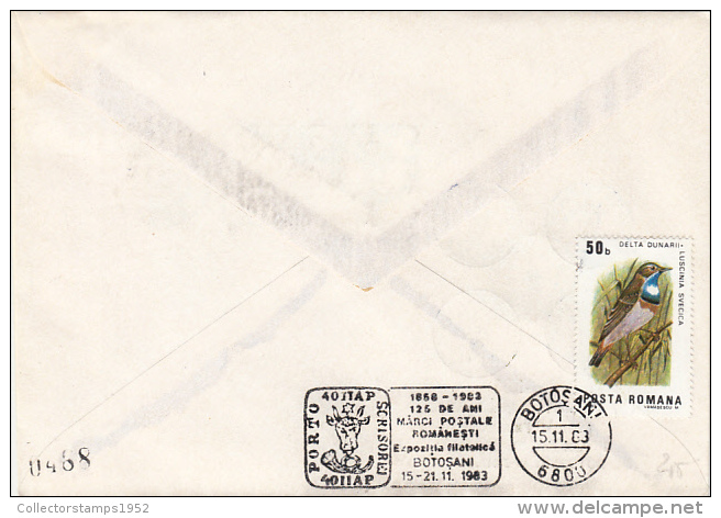 21895- FIRST ROMANIAN STAMPS ANNIVERSARY, SPECIAL COVER, 1983, ROMANIA - Lettres & Documents