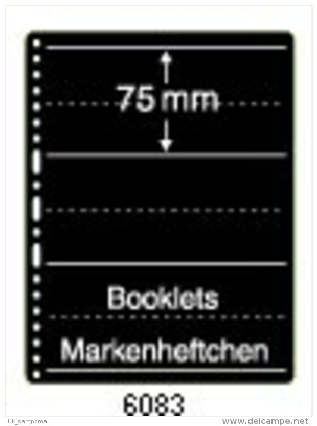 PRINZ Stock Pages 6083 For Booklets, Markenheftchen, 3 Pockets Each 75 Mm Height - Blank Pages