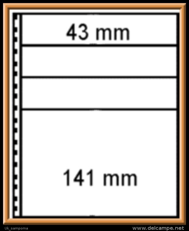 Lindner 081 Omnia Stockbook Page With 4 Strips Per Page, Black - Blank Pages