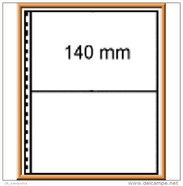 Lindner 010 Omnia Stockbook Page With 2 Strips (140 Mm) Per Page, White - Blankoblätter