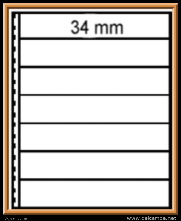 Lindner 015 Omnia Stockbook Page With 7 Strips (34 Mm) Per Page, White - Blank Pages