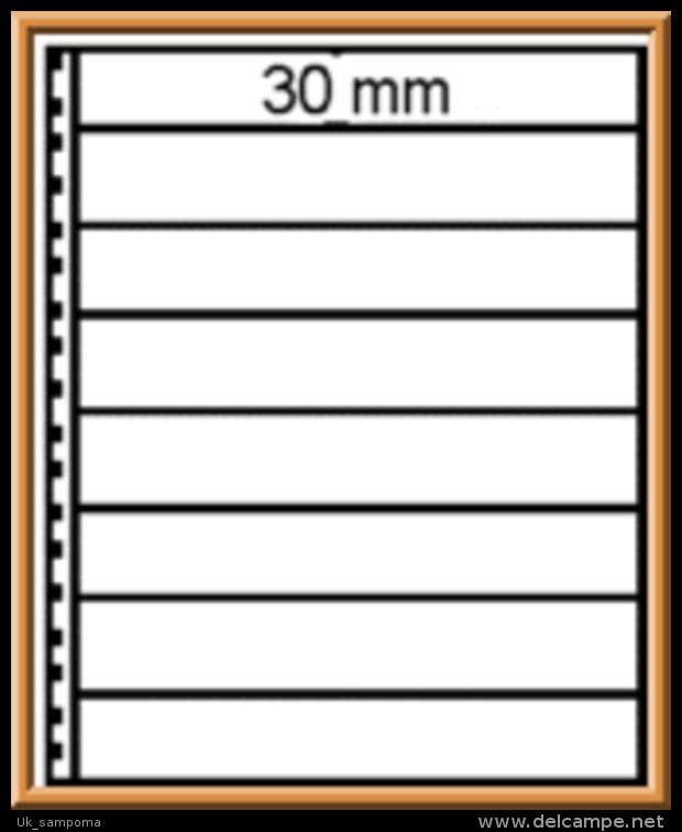 Lindner 016 Omnia Stockbook Page With 8 Strips (30 Mm) Per Page, White - Blankoblätter