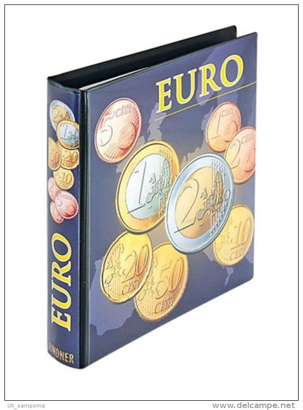 Lindner 1608M Illustrated Album For EURO Coin Sets: All EURO Countries - Grand Format, Fond Noir