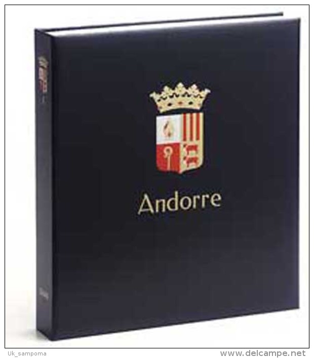 DAVO 1442 Luxe Binder Stamp Album Andorra (France/Spain) II - Large Format, Black Pages