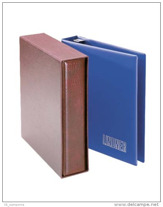 Lindner 1702 Companion Set UNIPLATE Standard: Ring Binder 1710 + Slipcase 1711 - Formato Grande, Sfondo Nero