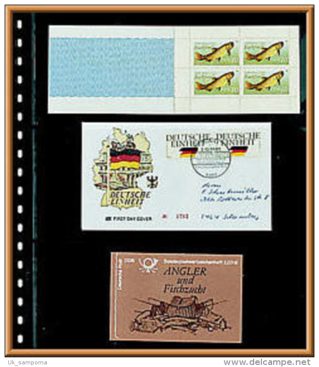 Lindner 823 Crystal Clear Pocket Page With 3 Strips (90 Mm), With Black Backing Page - Sobres Transparentes