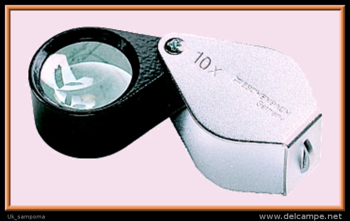 Lindner 7170 Eschenbach Folding Magnifier - 10x - Stamp Tongs, Magnifiers And Microscopes