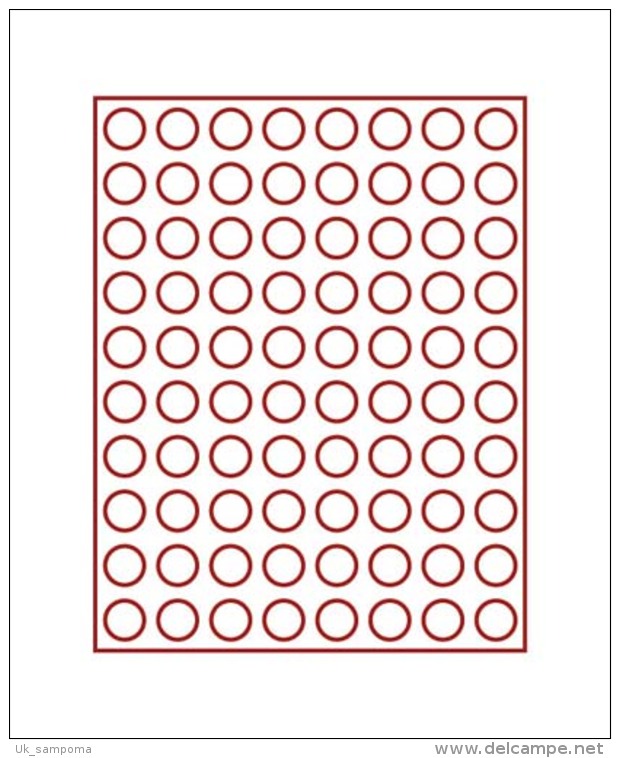 Lindner 2580 Coin Box STANDARD With 80 Round Compartments For Coins With Ø 22,25 Mm - Supplies And Equipment