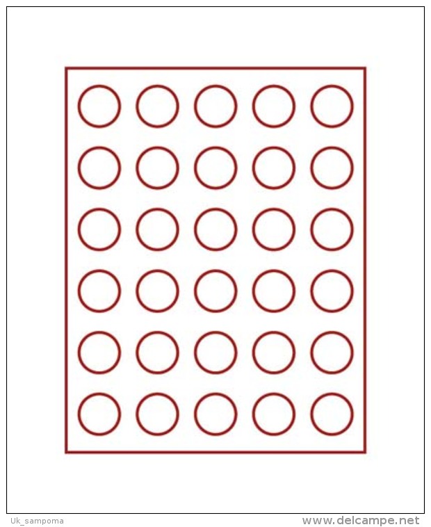 Lindner 2750 Coin Box SMOKED GLASS With 30 Round Compartments, Suitable For Coins With Ø Of 34 Mm - Supplies And Equipment