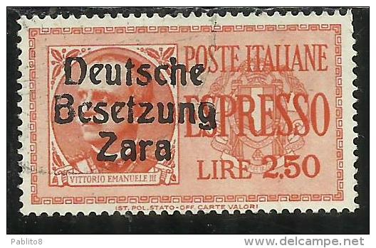 ZARA OCCUPAZIONE TEDESCA GERMAN OCCUPATION 1943 ESPRESSO SPECIAL DELIVERY LIRE 2,50 USATO USED OBLITERE´ - Duitse Bez.: Zara