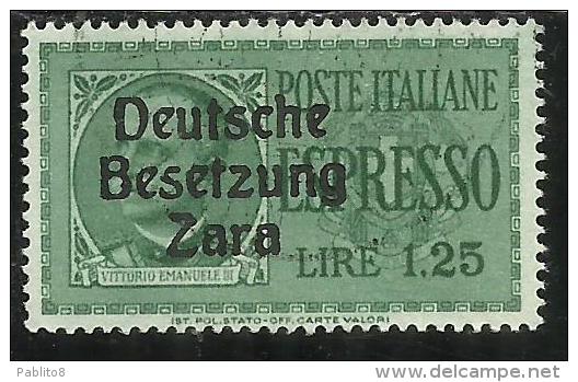 ZARA OCCUPAZIONE TEDESCA GERMAN OCCUPATION 1943 ESPRESSO SPECIAL DELIVERY L. 1,25 USATO USED OBLITERE´ - Occ. Allemande: Zara