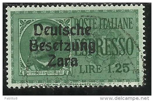 ZARA OCCUPAZIONE TEDESCA GERMAN OCCUPATION 1943 ESPRESSO SPECIAL DELIVERY L. 1,25 USATO USED OBLITERE´ - Occ. Allemande: Zara