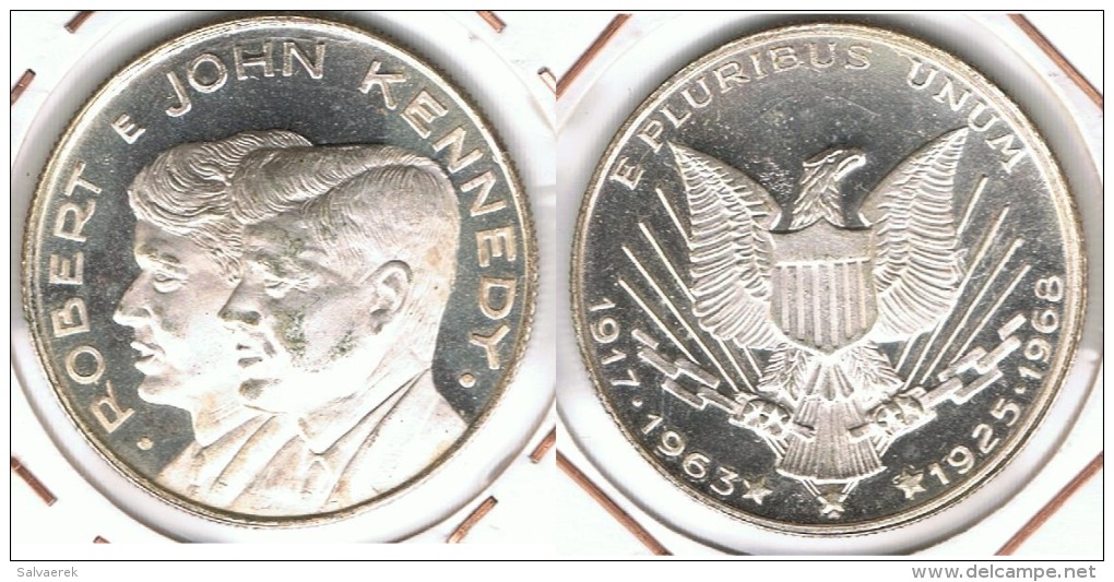 EE.UU. USA ROBERT Y JOHN KENNEDY  1968 PLATA SILVER C1 - Otros & Sin Clasificación