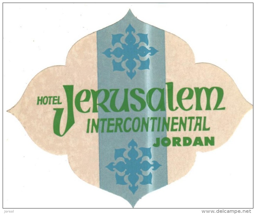 ETIQUETA DE HOTEL  -  HOTEL JERUSALEM INTERCONTINENTAL - JORDAN - Etiketten Van Hotels