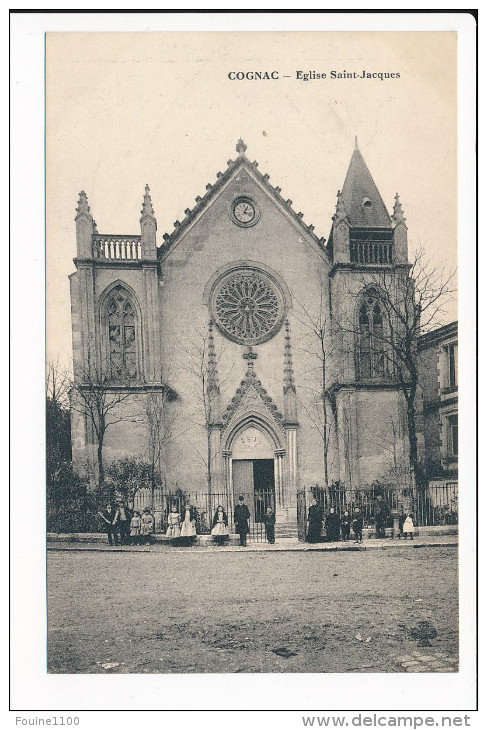 Carte De  COGNAC  église Saint Jacques    ( Recto Verso ) - Cognac