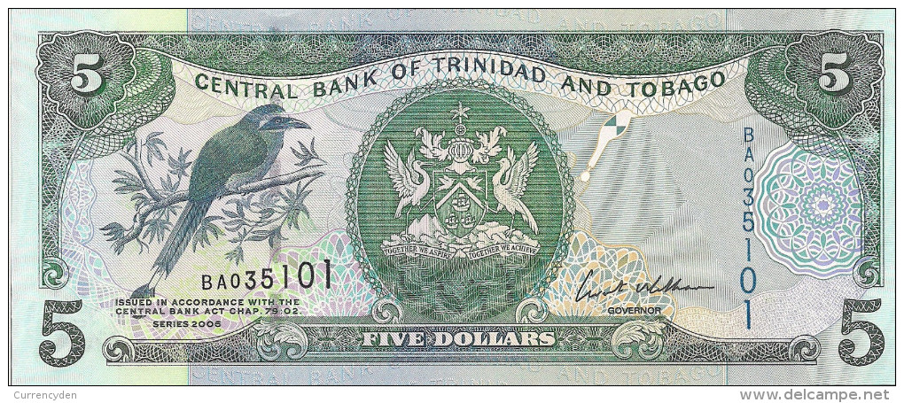 Trinidad-Tobago P47, $5, Mot Mot Bird / Women With Wicker Baskets At Market UNC - Trinidad & Tobago