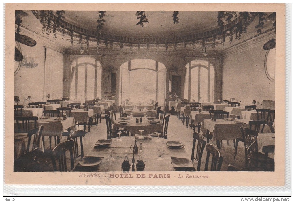 HYERES - Hotel De PARIS - Le Restaurant - Hyeres